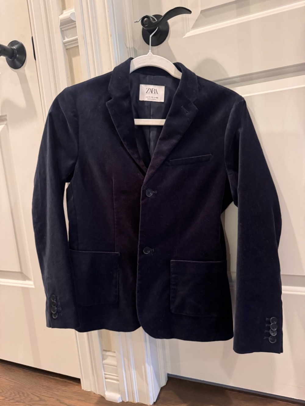 ZARA Kids Dark Navy Velvet Blazer